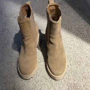 Dolce Vita Beige Ankle Boots